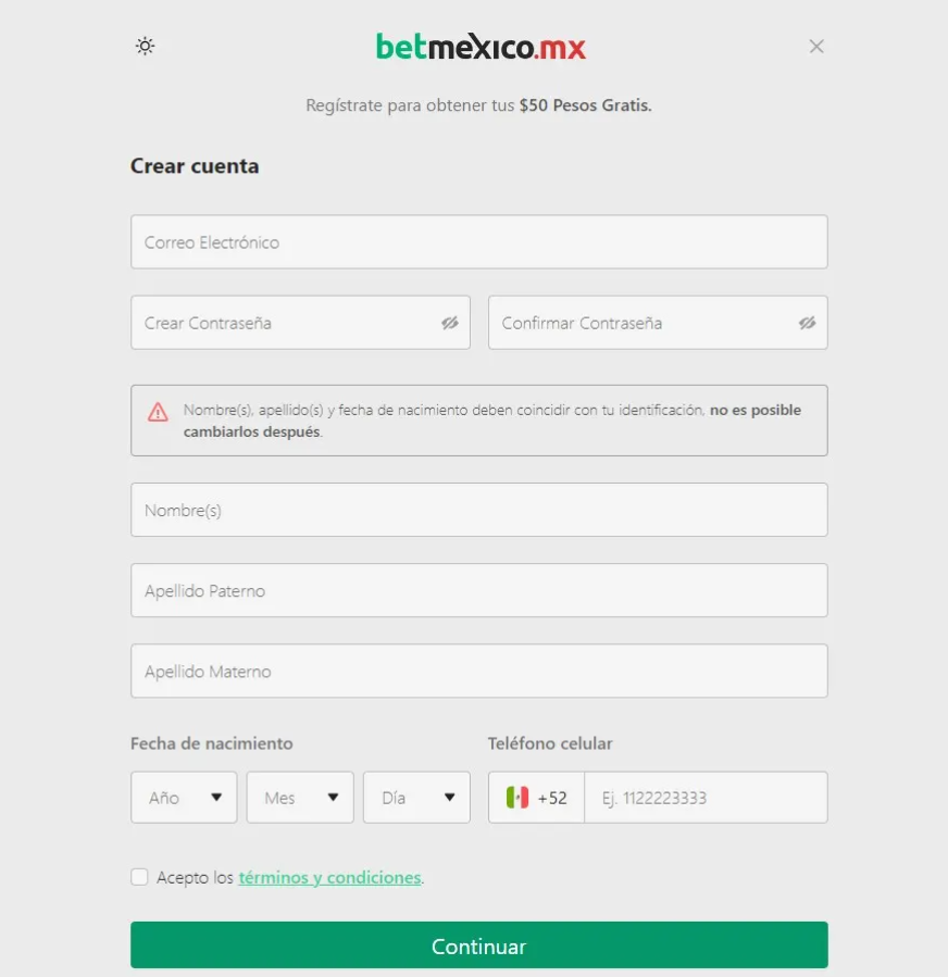 Cómo Registrarse en BetMexico